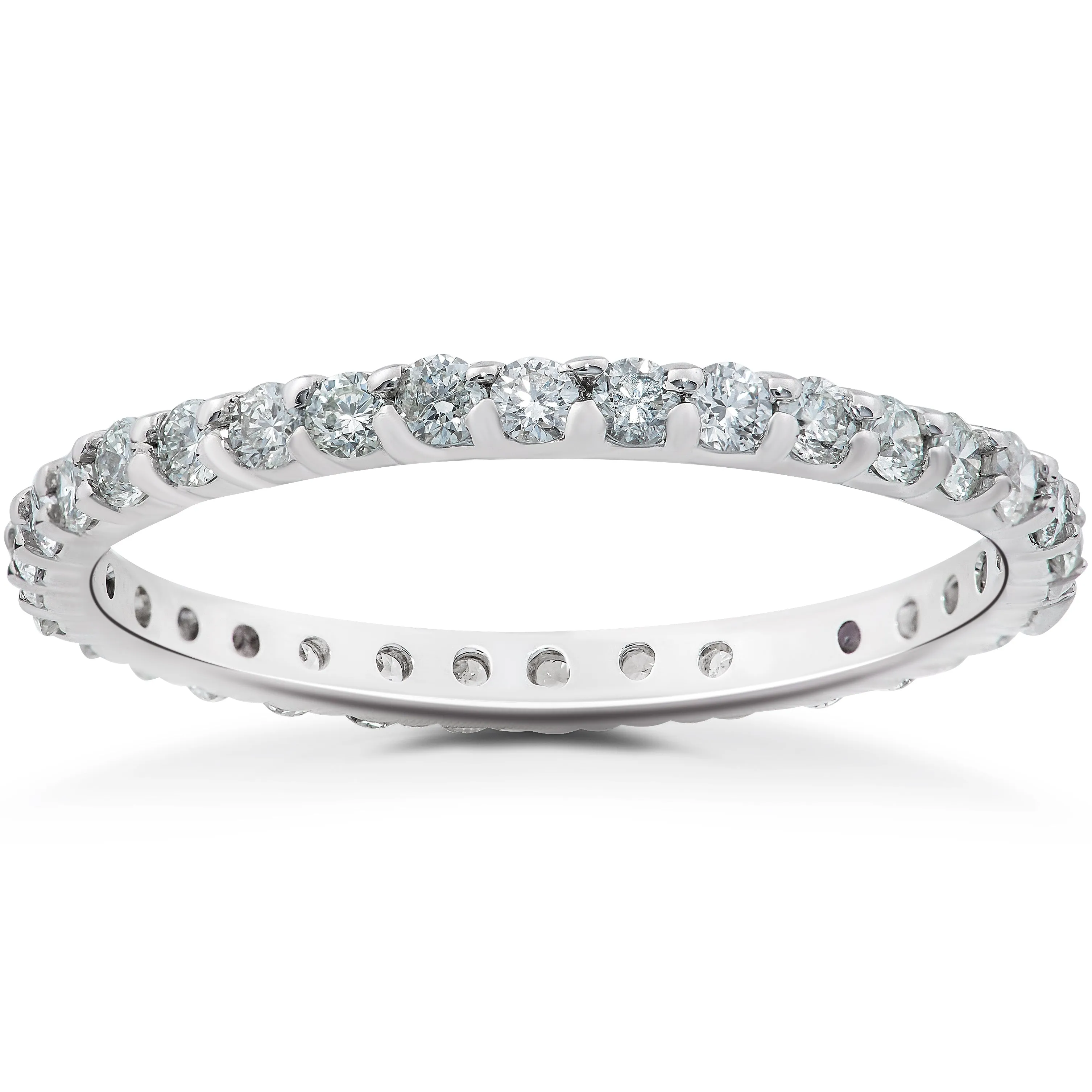 1 1/2 ct Halo Lab Created Diamond Engagement Ring & Matching Eternity Band 14k