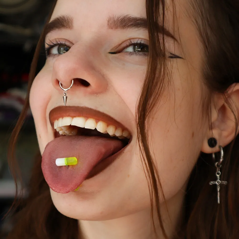 10PCS Funny Pill Design Tongue Barbell Piercing Jewelry