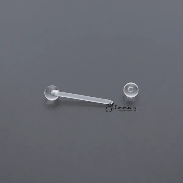 14 Gauge Invisible Clear Tongue/Nipple Barbell Retainers