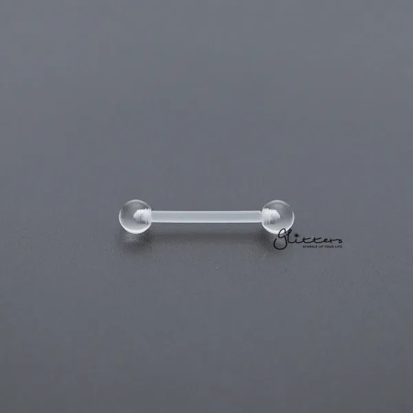 14 Gauge Invisible Clear Tongue/Nipple Barbell Retainers