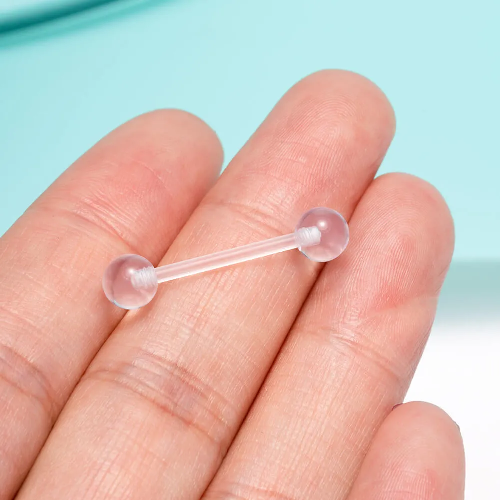 14G 6PCS Acrylic Tongue Piercing Retainer Pack