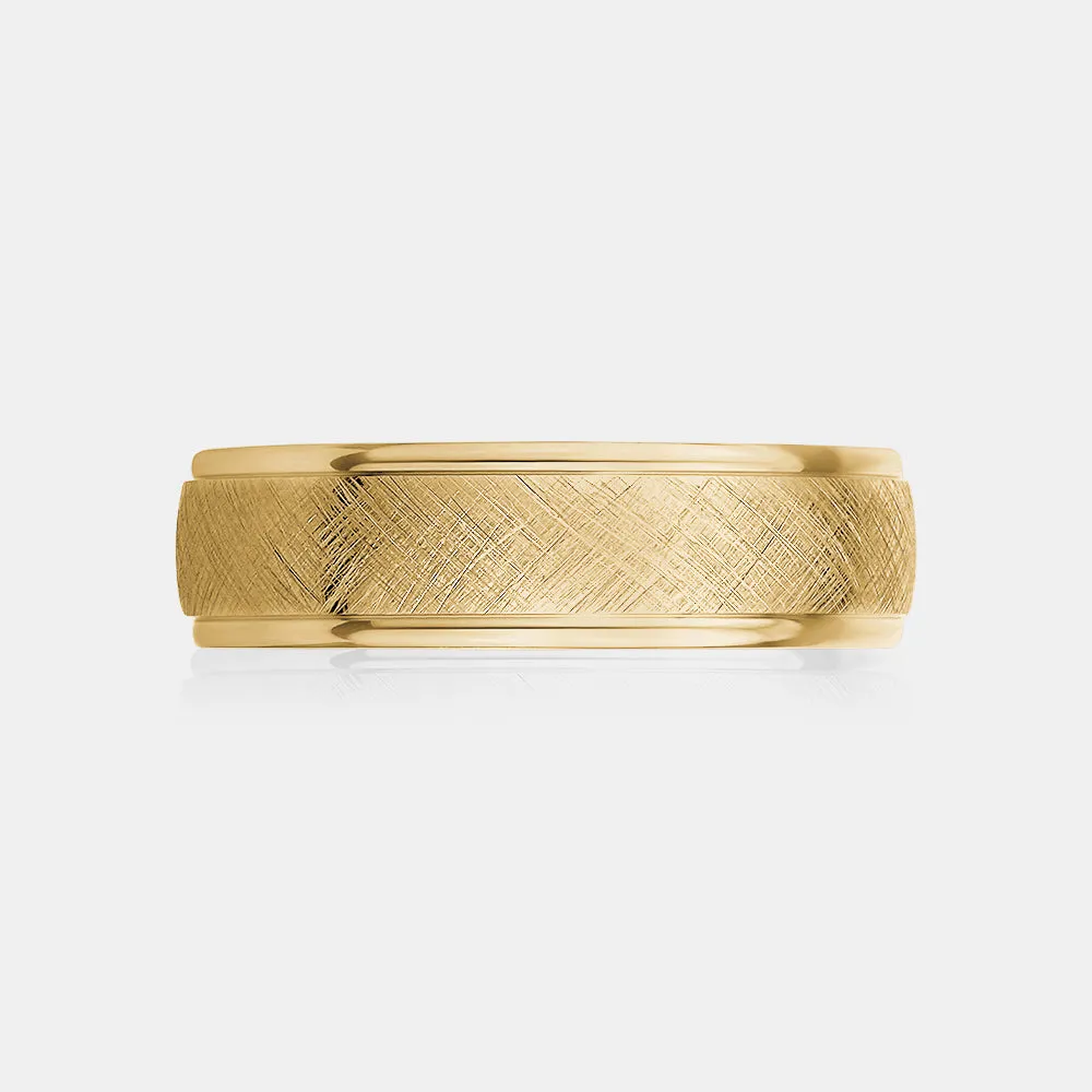 14K Satin Finish Rounded Wedding Band