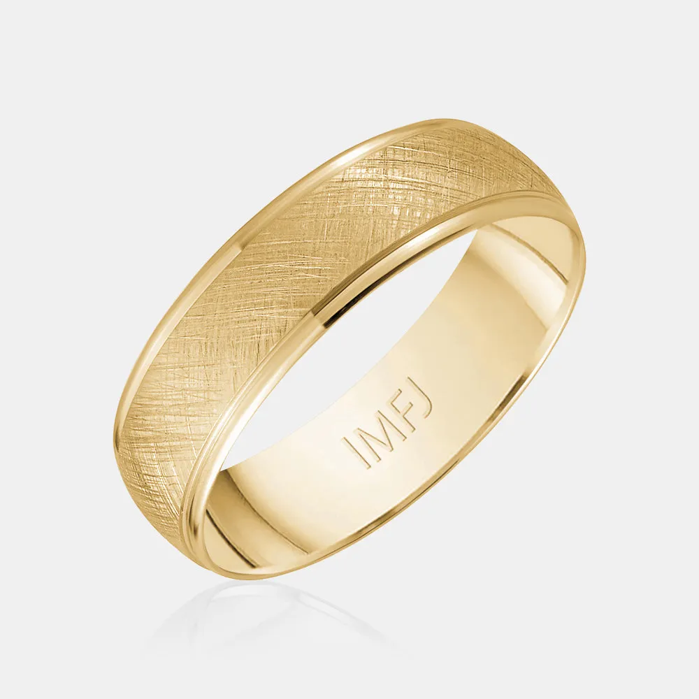 14K Satin Finish Rounded Wedding Band