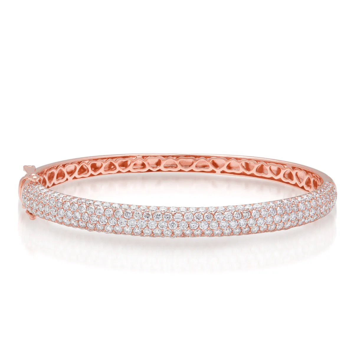 14KT Rose Gold Diamond Dome Bangle