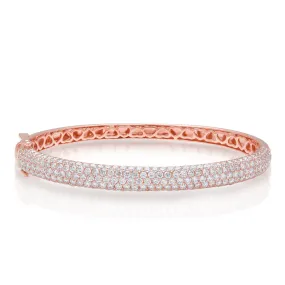 14KT Rose Gold Diamond Dome Bangle