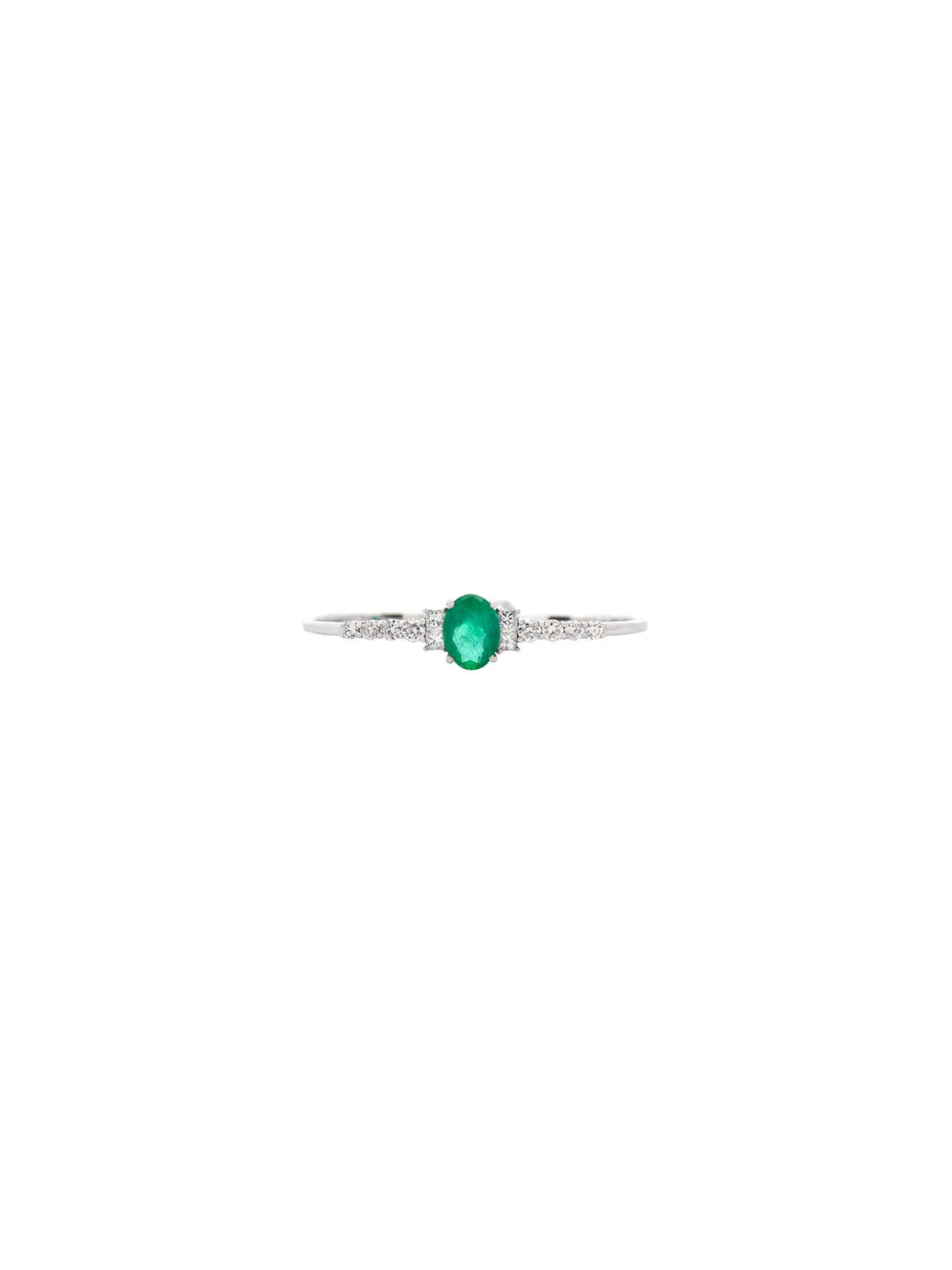 1.80ct Diamond Emerald 18K Gold Two Finger Ring