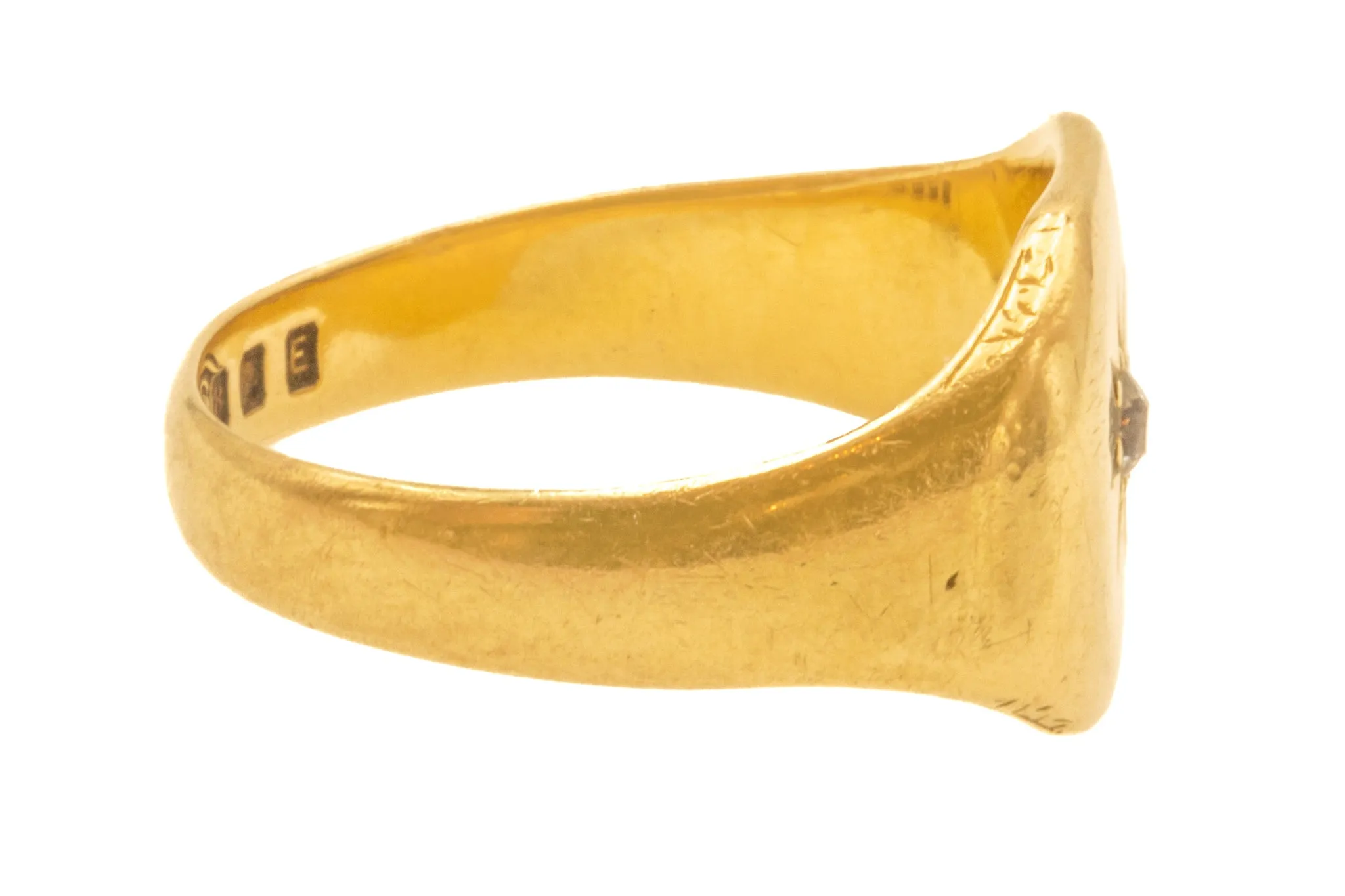 18ct Gold Diamond 'Star Set' Signet Ring