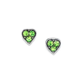 1928 Jewelry Crystal Heart Stud Earrings