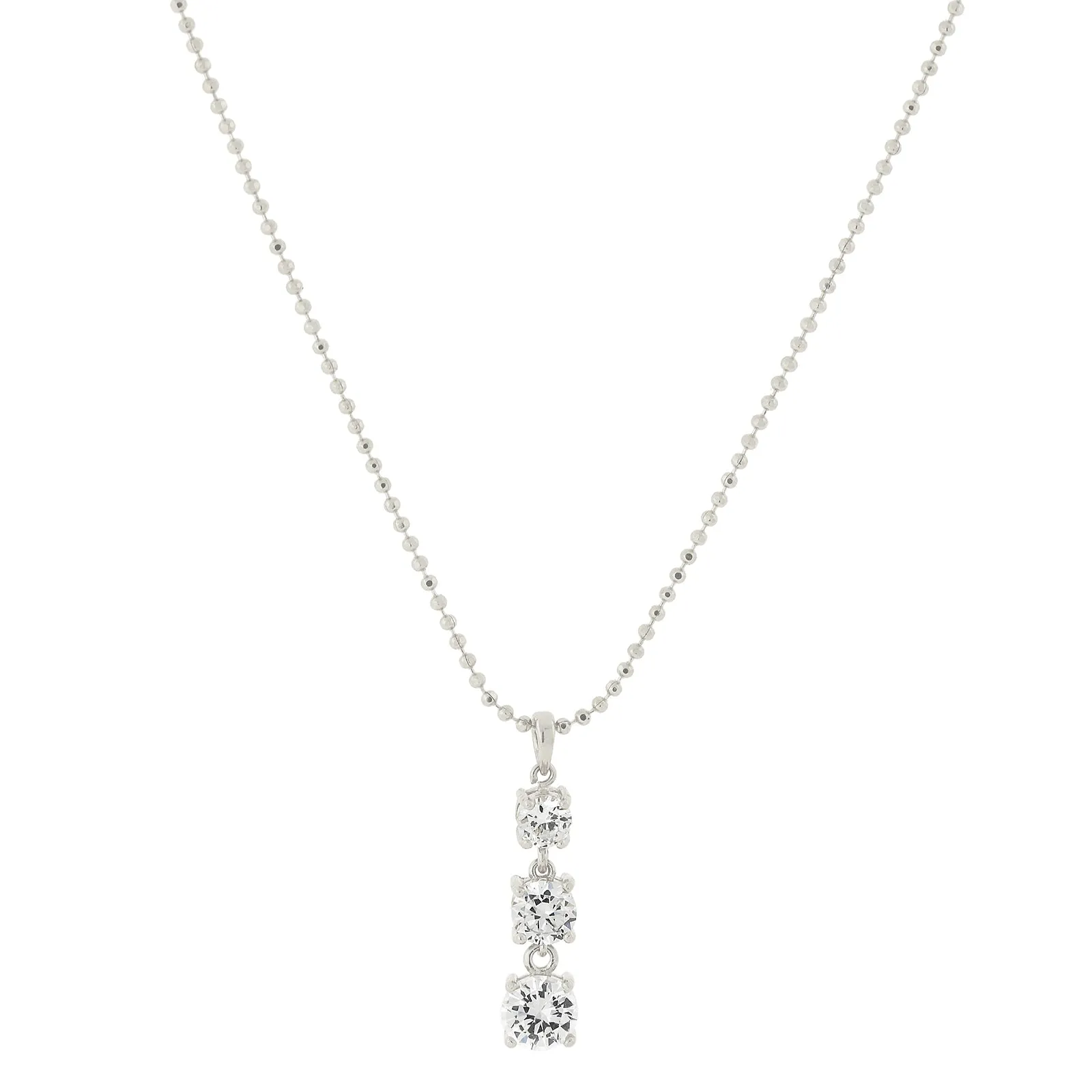 1928 Jewelry Cubic Zirconia Drop Necklace 18"