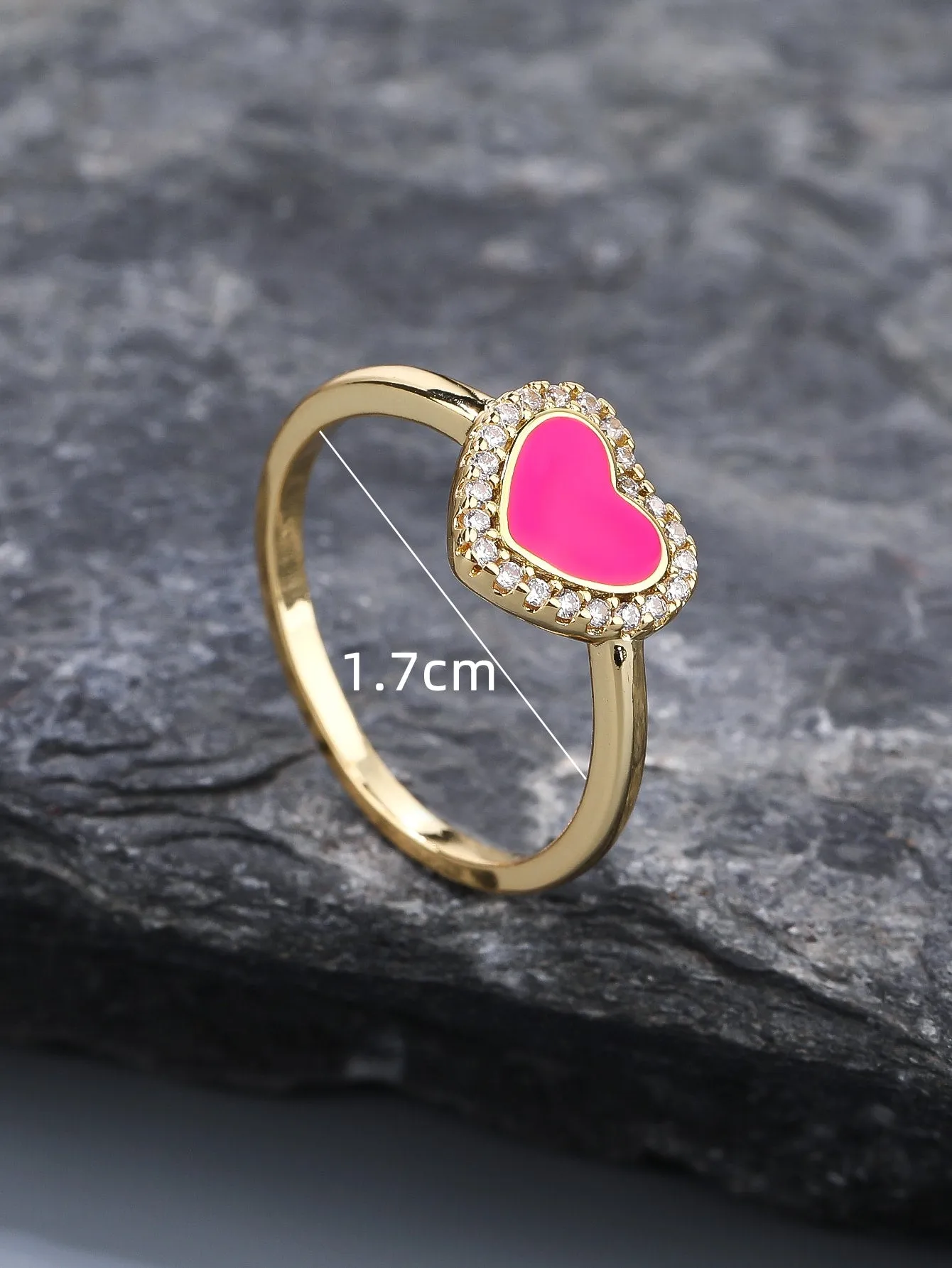 1pc New Arrival Fluorescent Heart Ring, Simple and Cool Womens' Index Finger Ring in Fluorescent Pink Color For Summer