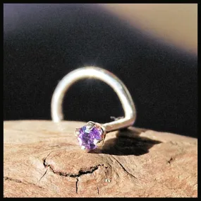 2mm Amethyst Nose Stud