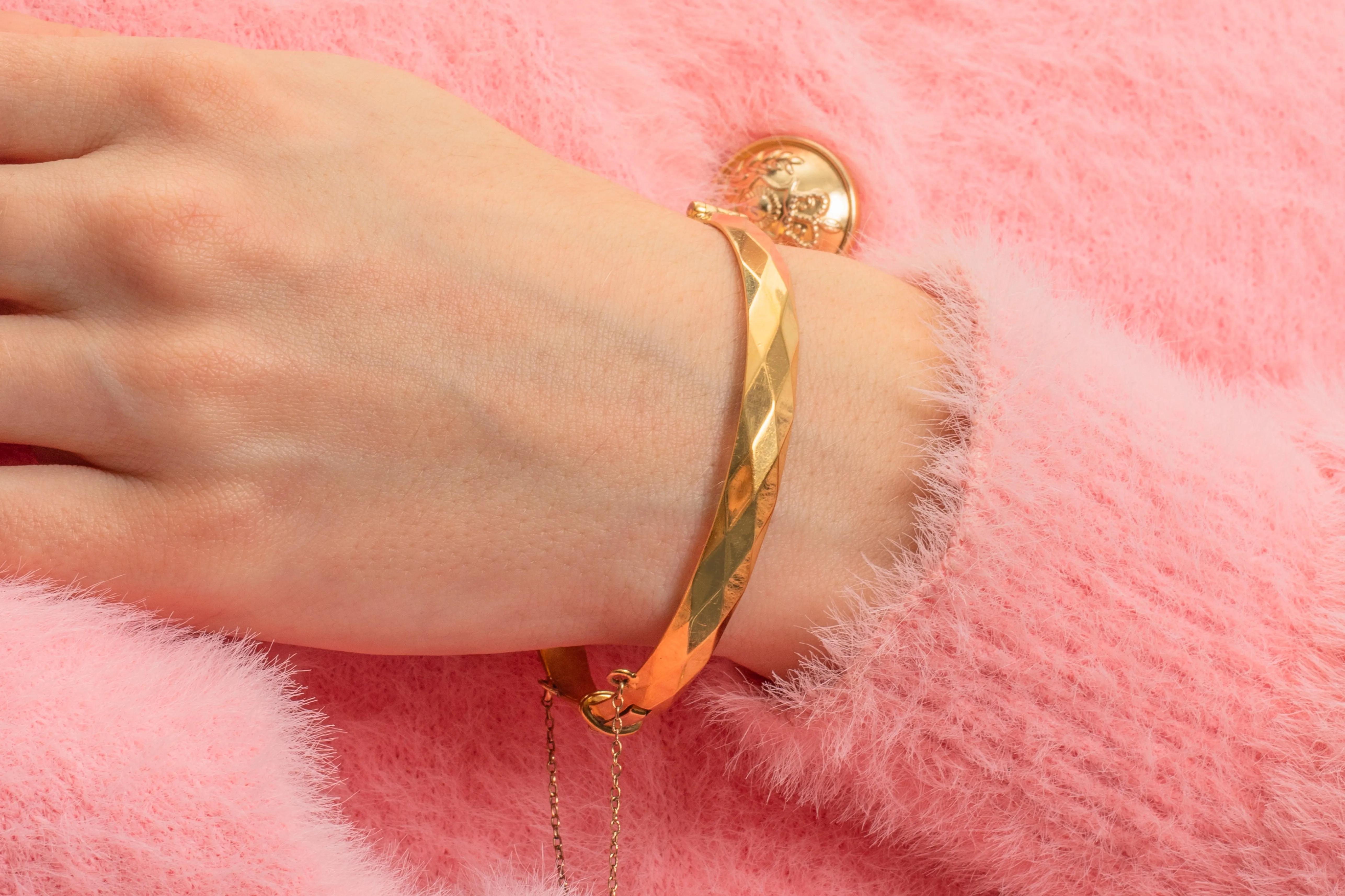 9ct Rolled Gold Faceted Bangle