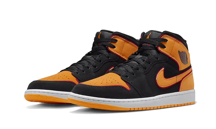 Air Jordan 1 Mid Fat Tongue Black Orange