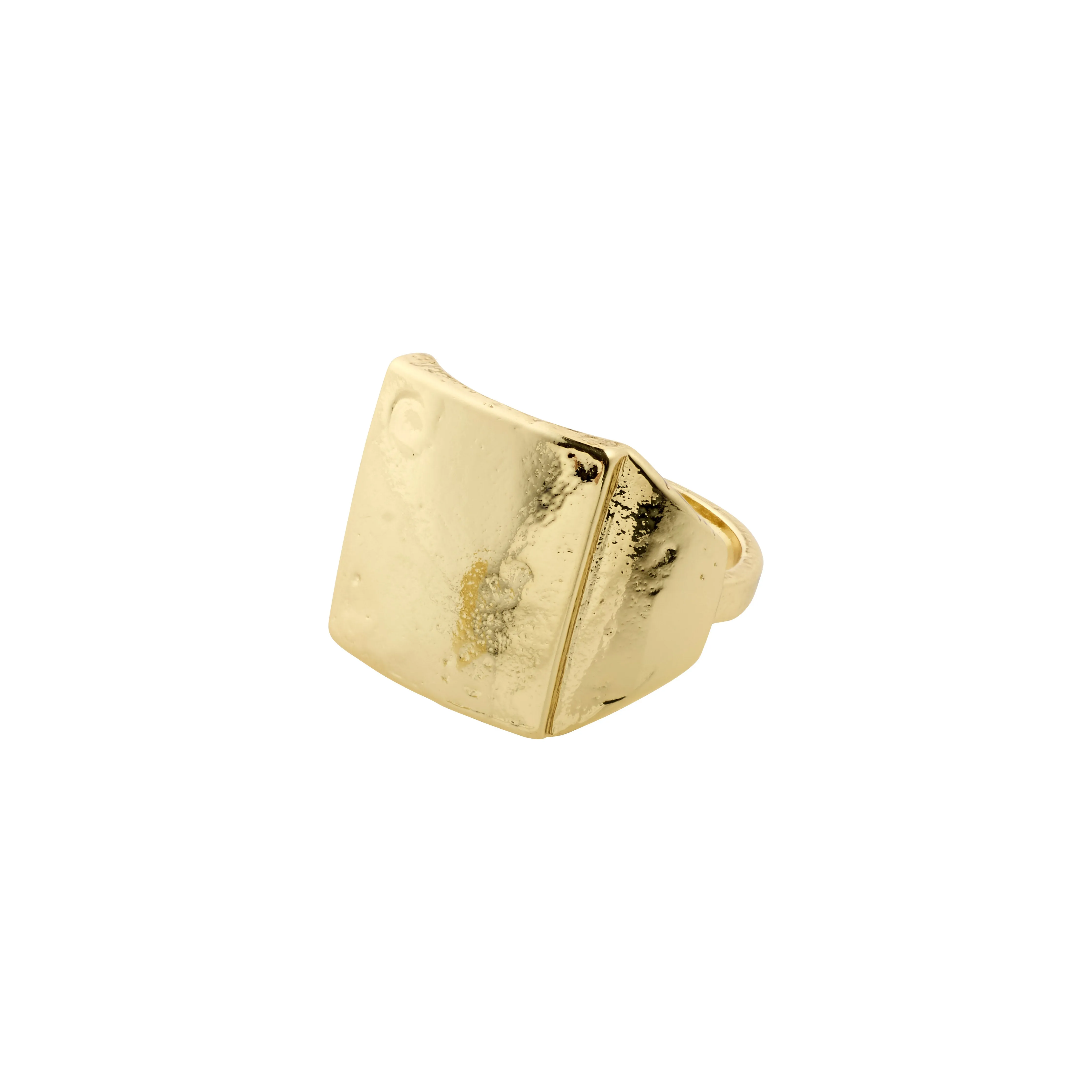 ANNI rustic signet ring gold-plated