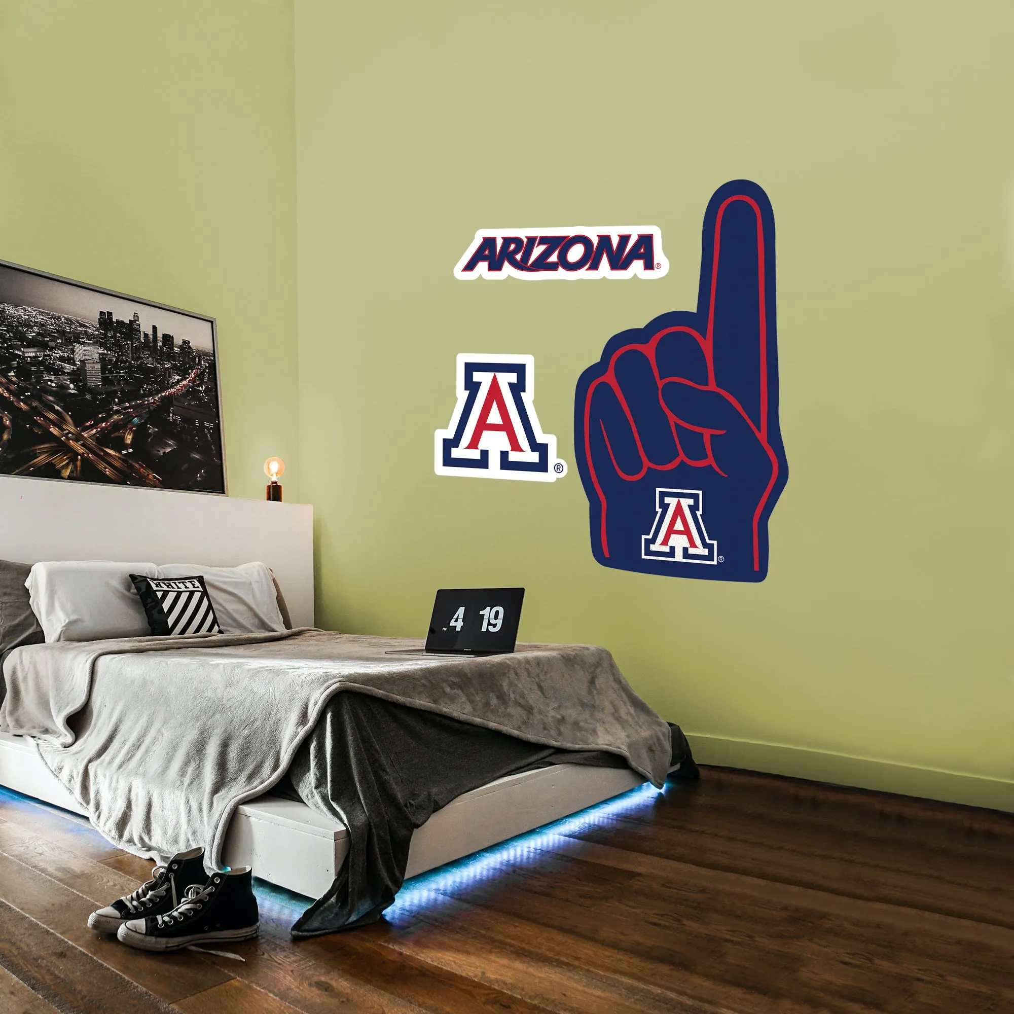 Arizona Wildcats:    Foam Finger        - Officially Licensed NCAA Removable     Adhesive Decal