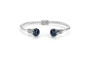 Bali Twist Bangle- Black Pearl