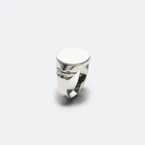 Bamboo Signet Ring - 925 Silver