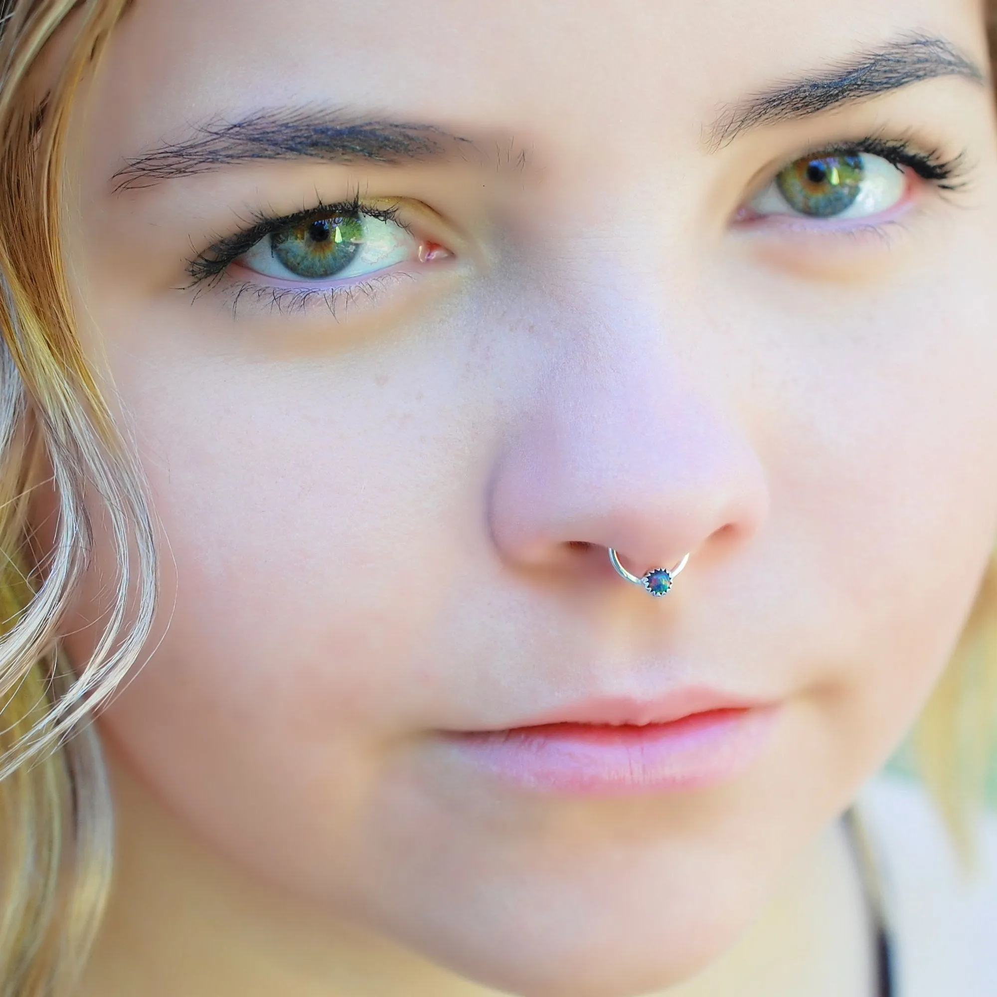 Black Opal Septum or Nose Ring