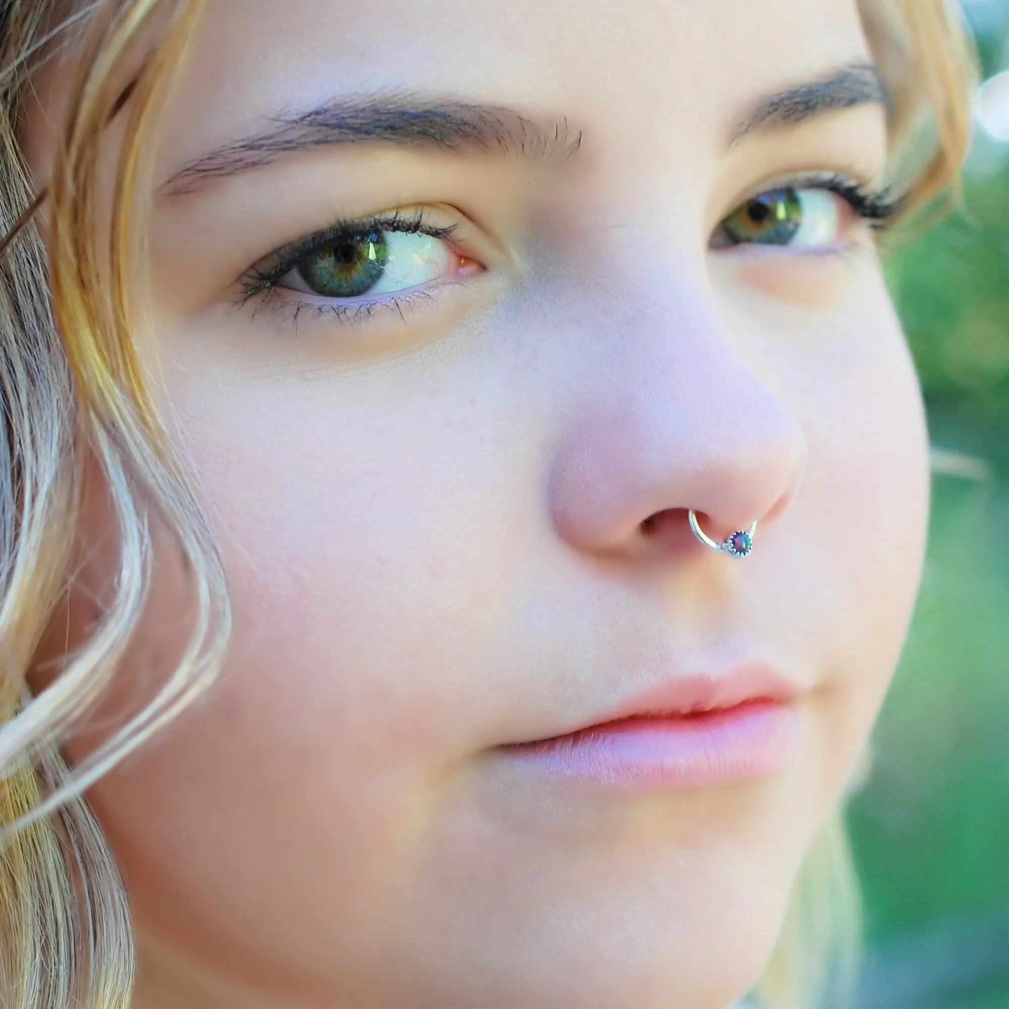 Black Opal Septum or Nose Ring