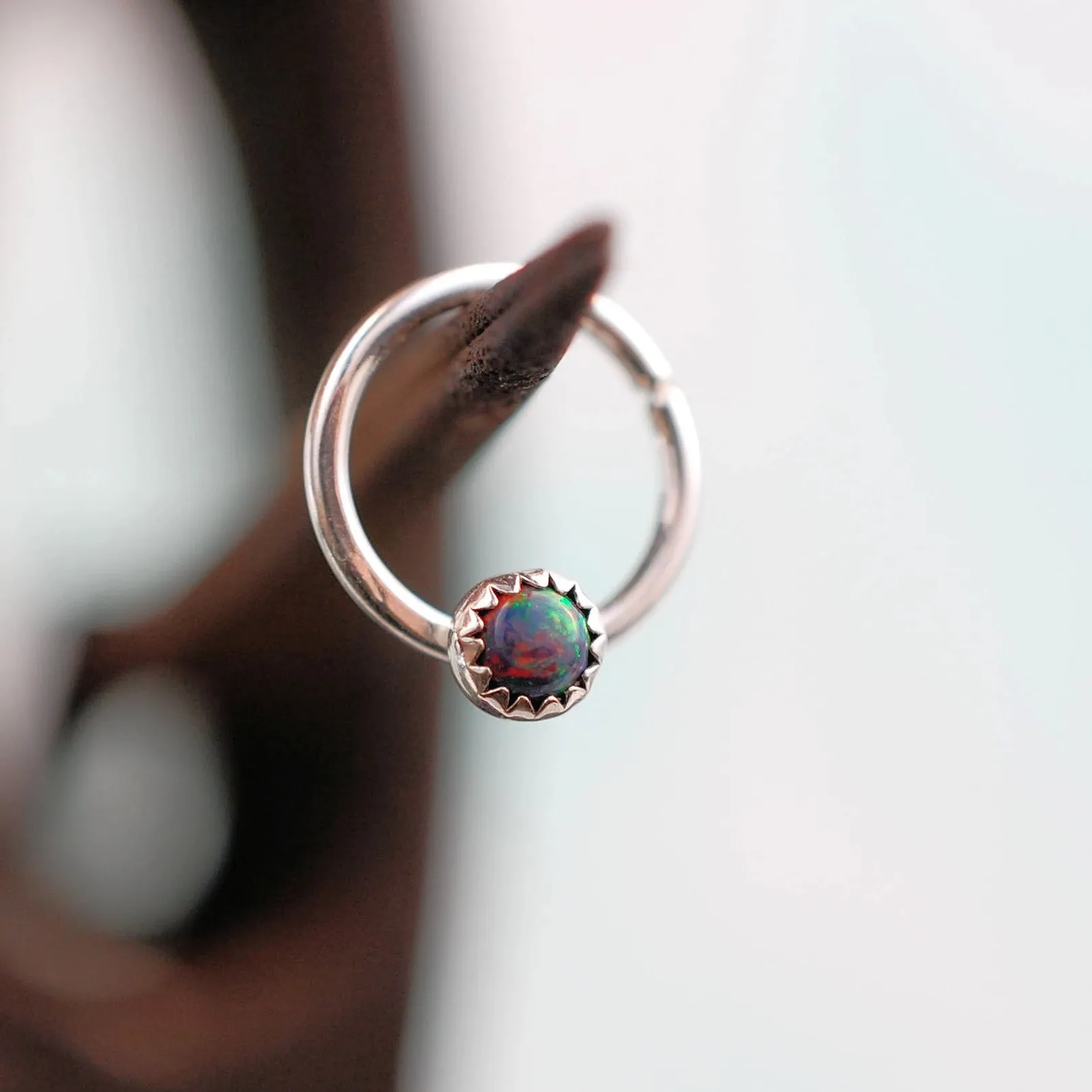 Black Opal Septum or Nose Ring