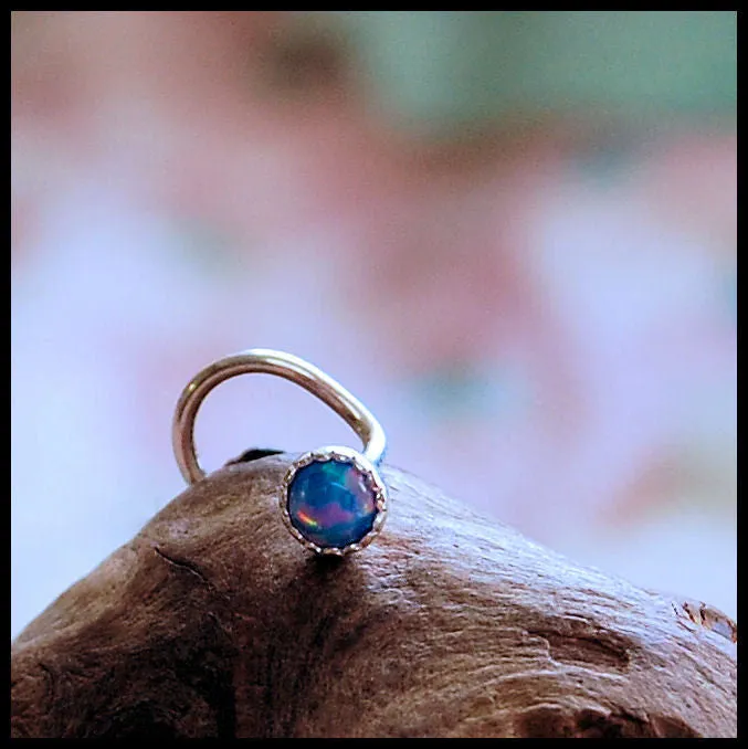 Blue Opal Nose Stud