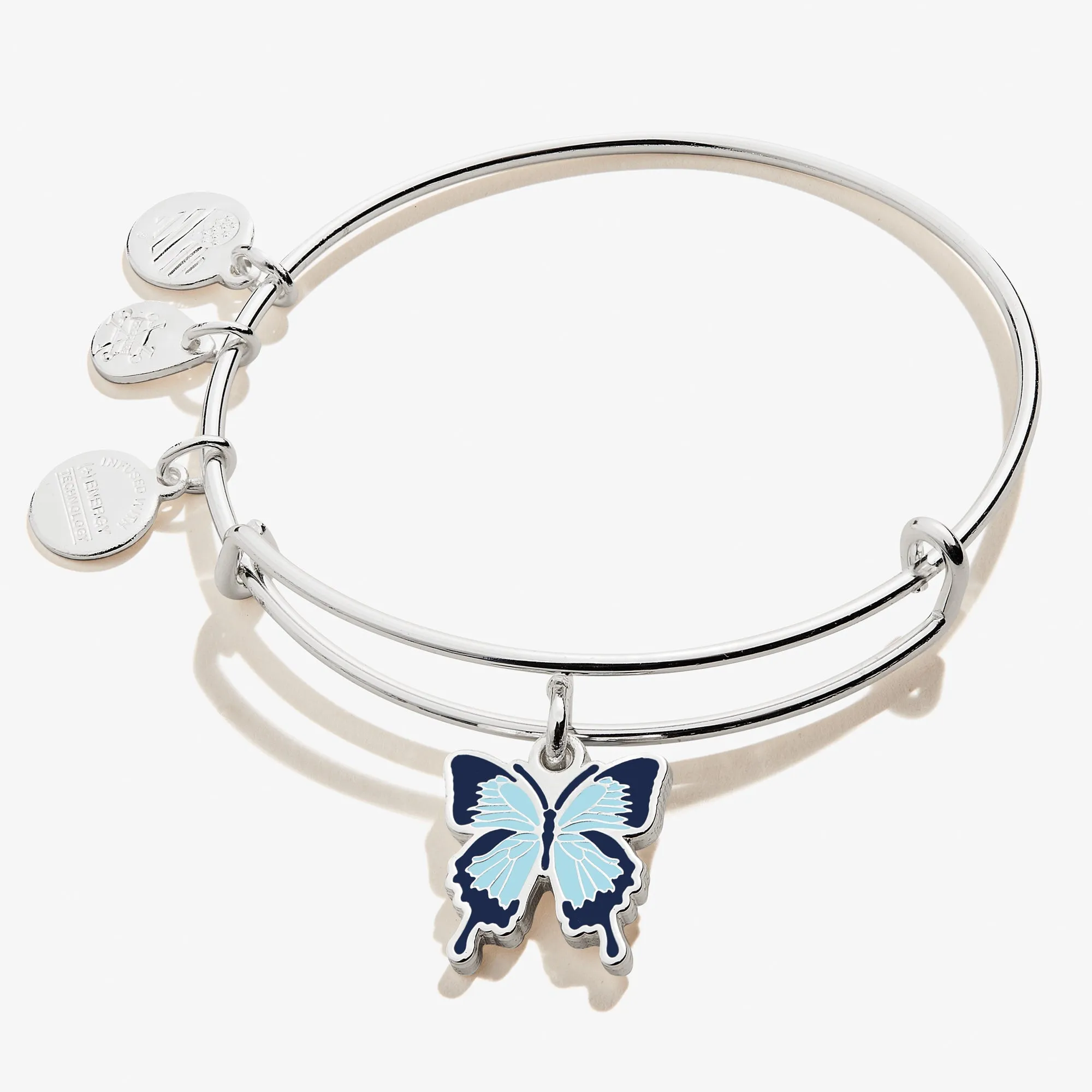 Blue Swallowtail Butterfly Charm Bangle