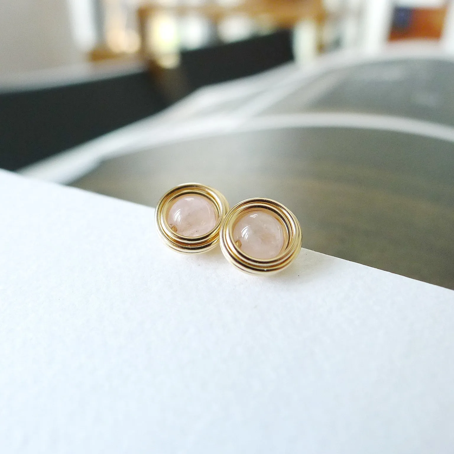 Branka Stud Earrings / Morganite