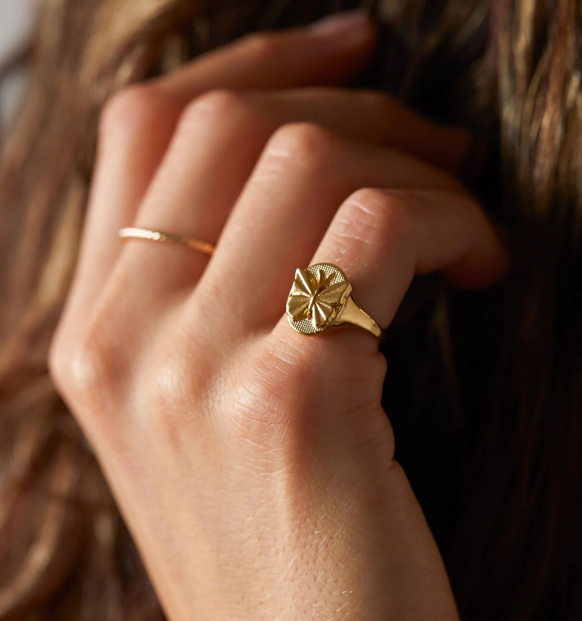 Butterfly Signet Ring