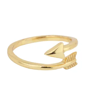 Carlton London Gold Plated Cz Studded Adjustable Finger Ring For Women