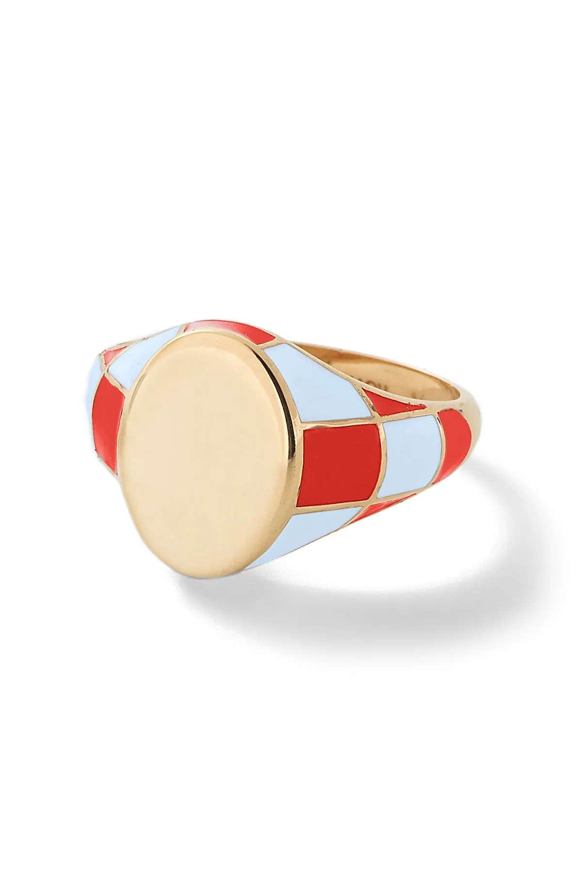 Checker Signet Ring