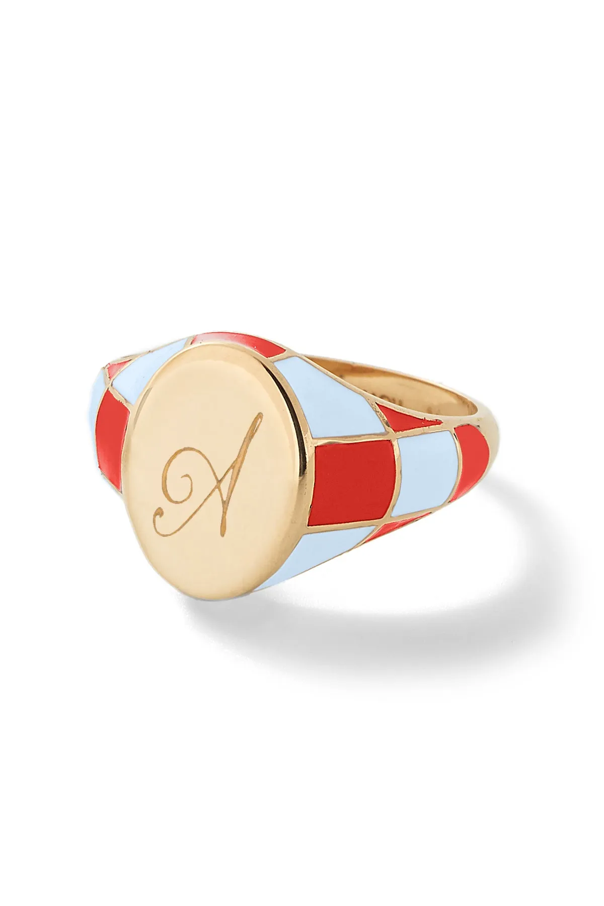 Checker Signet Ring