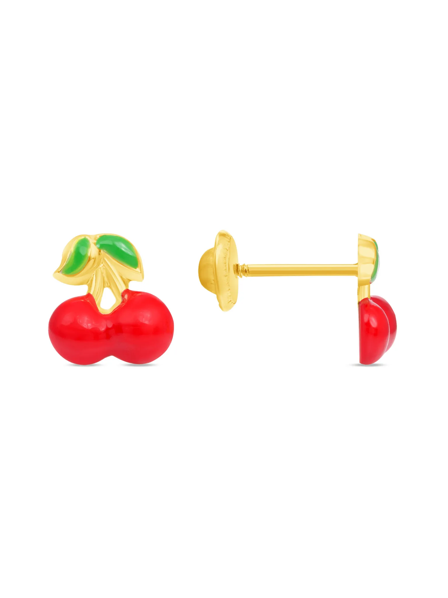 Cherry Stud Earrings 14K