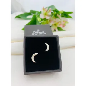 Crescent Moon Stud Earrings