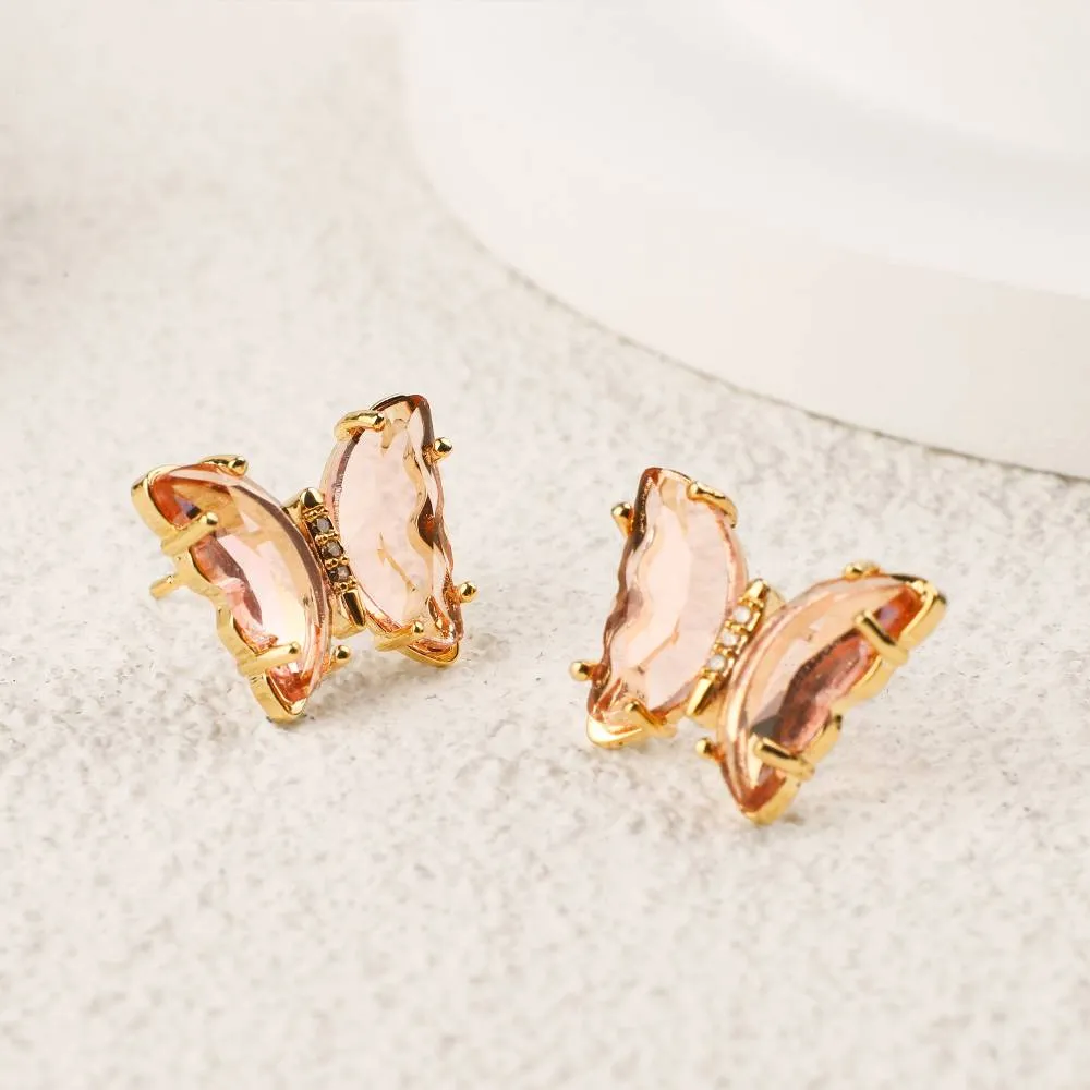 Crystal Butterfly Stud Earrings