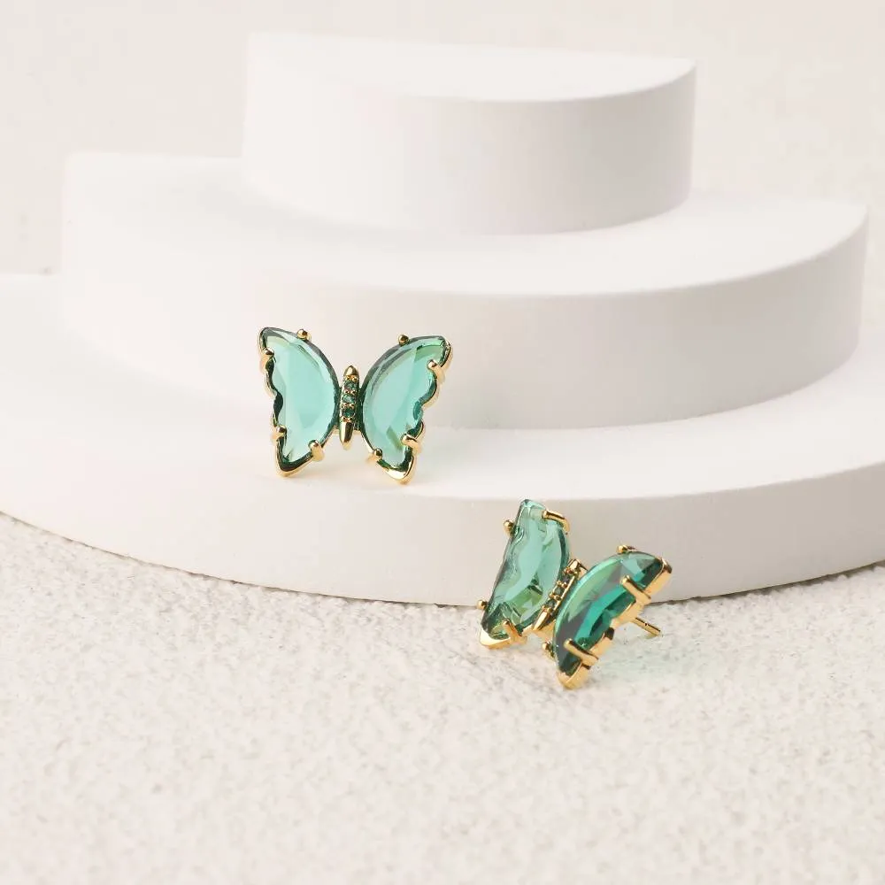 Crystal Butterfly Stud Earrings