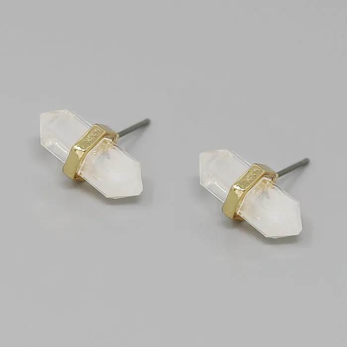 Crystal Rock Stud Earrings