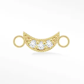 Diamond Connectors Moon 14K Yellow for Permanent Jewelry