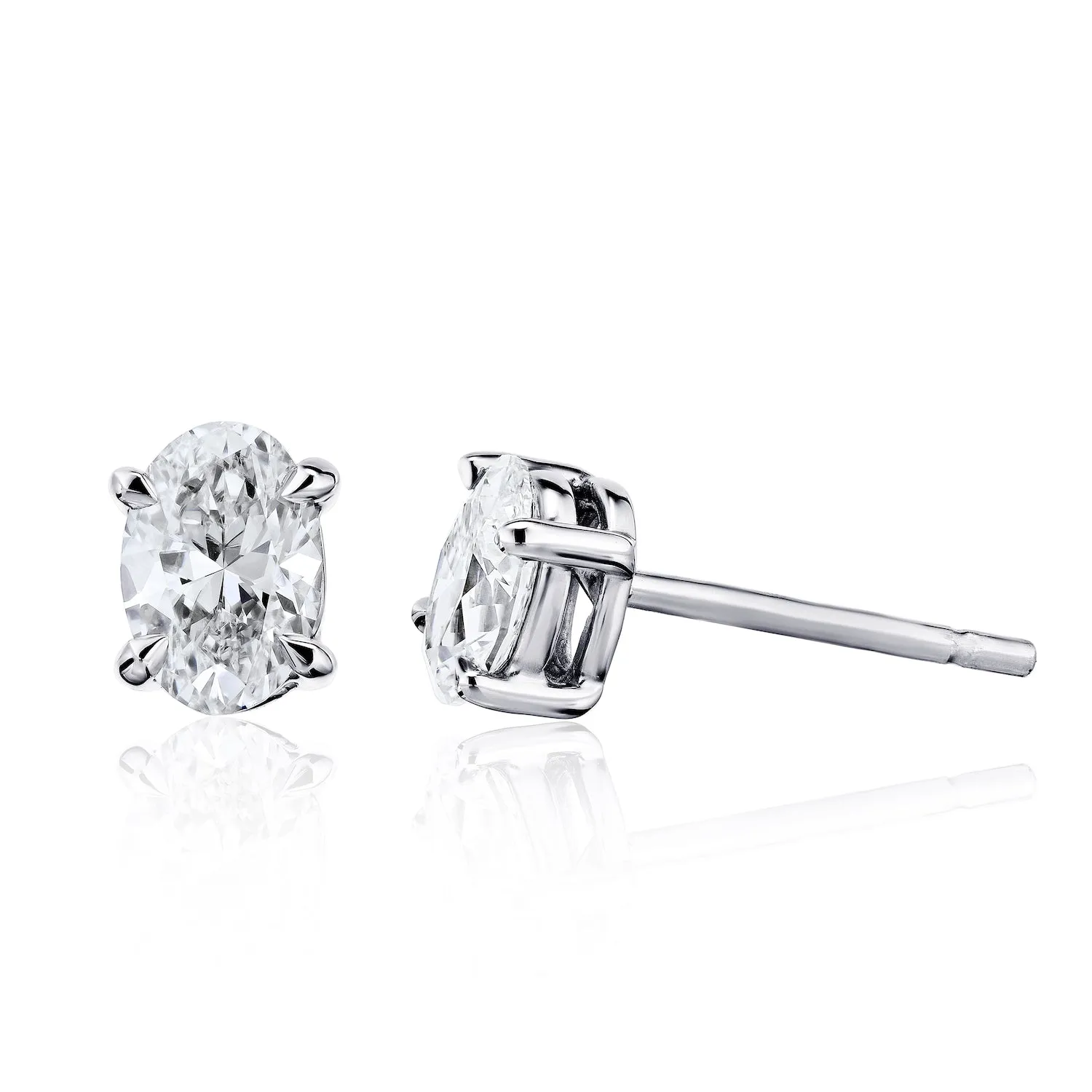 Diamond Stud Earrings - Oval