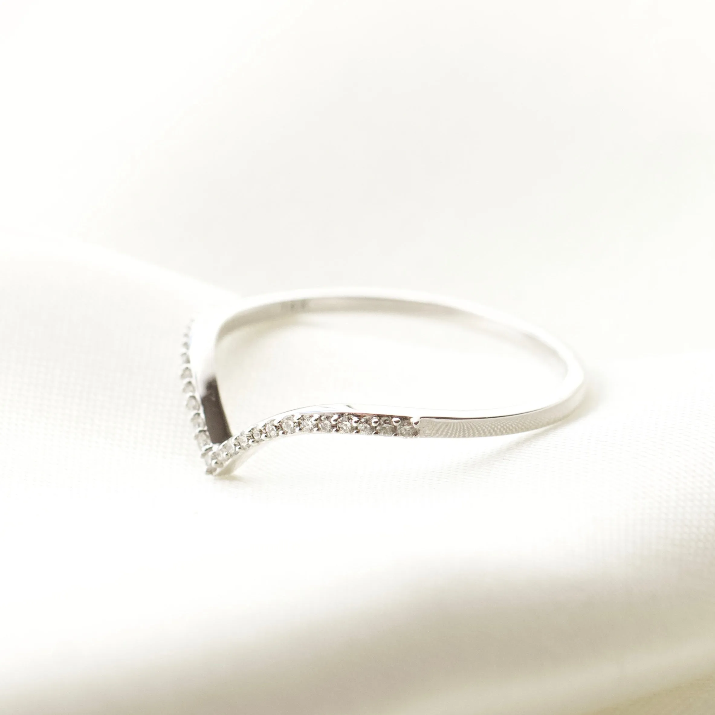 Diamond Wishbone Stacking Ring