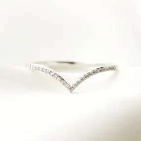 Diamond Wishbone Stacking Ring