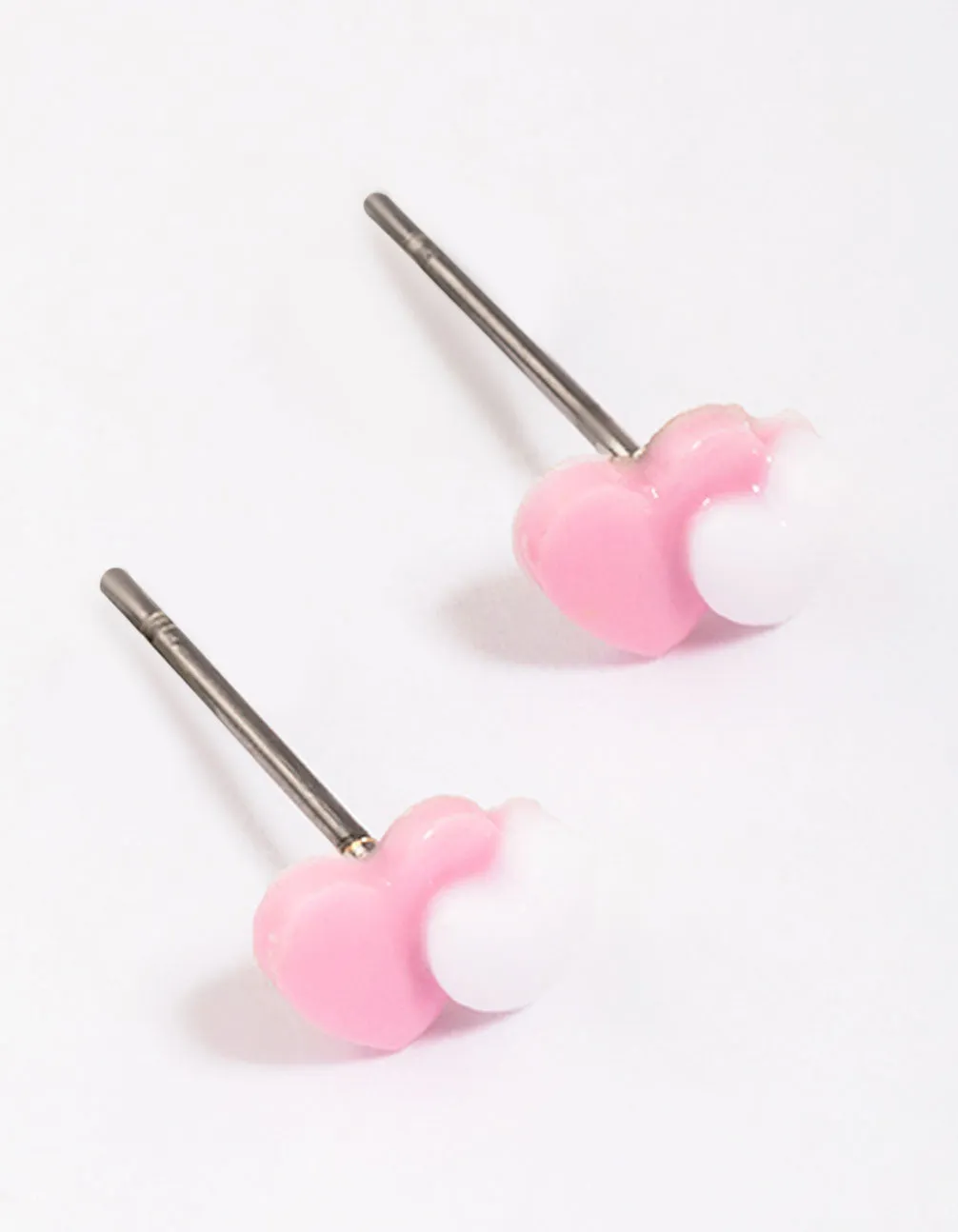 Double Heart Stud Earrings