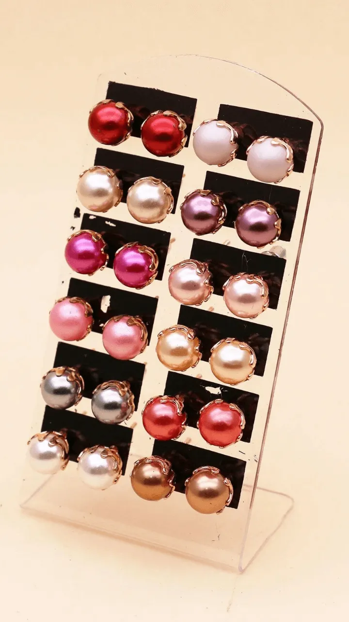 Faux Pearl Stud Earrings JU0336