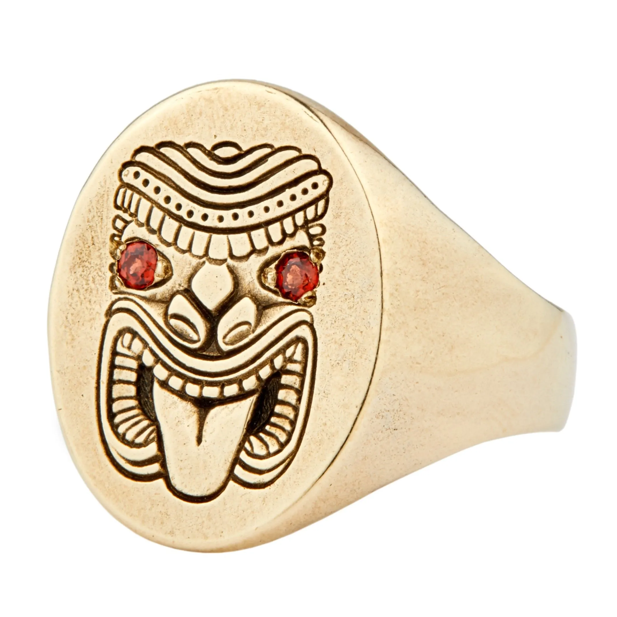 Fire Eyed Tiki God Signet Ring