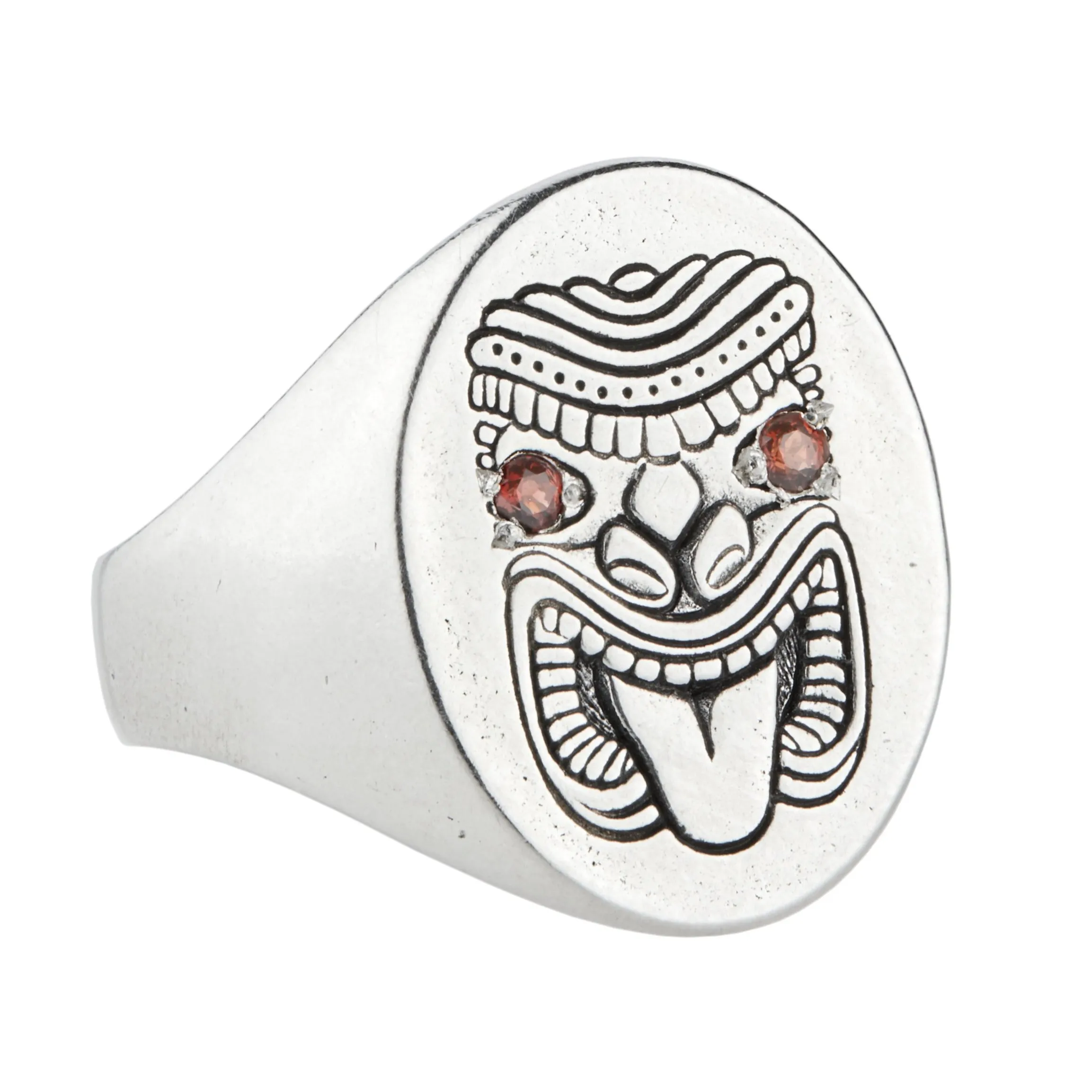 Fire Eyed Tiki God Signet Ring