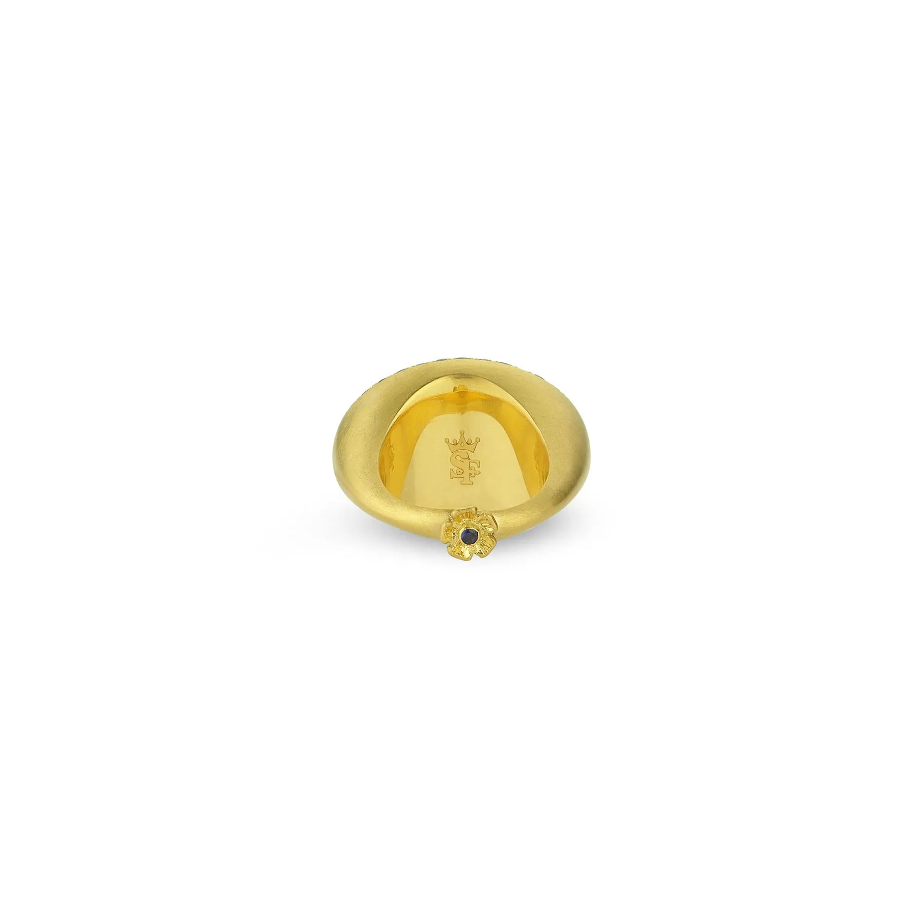 FLORIANA CARVED SAPPHIRE SIGNET RING