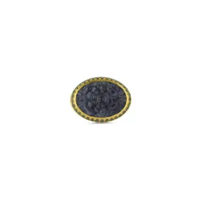 FLORIANA CARVED SAPPHIRE SIGNET RING