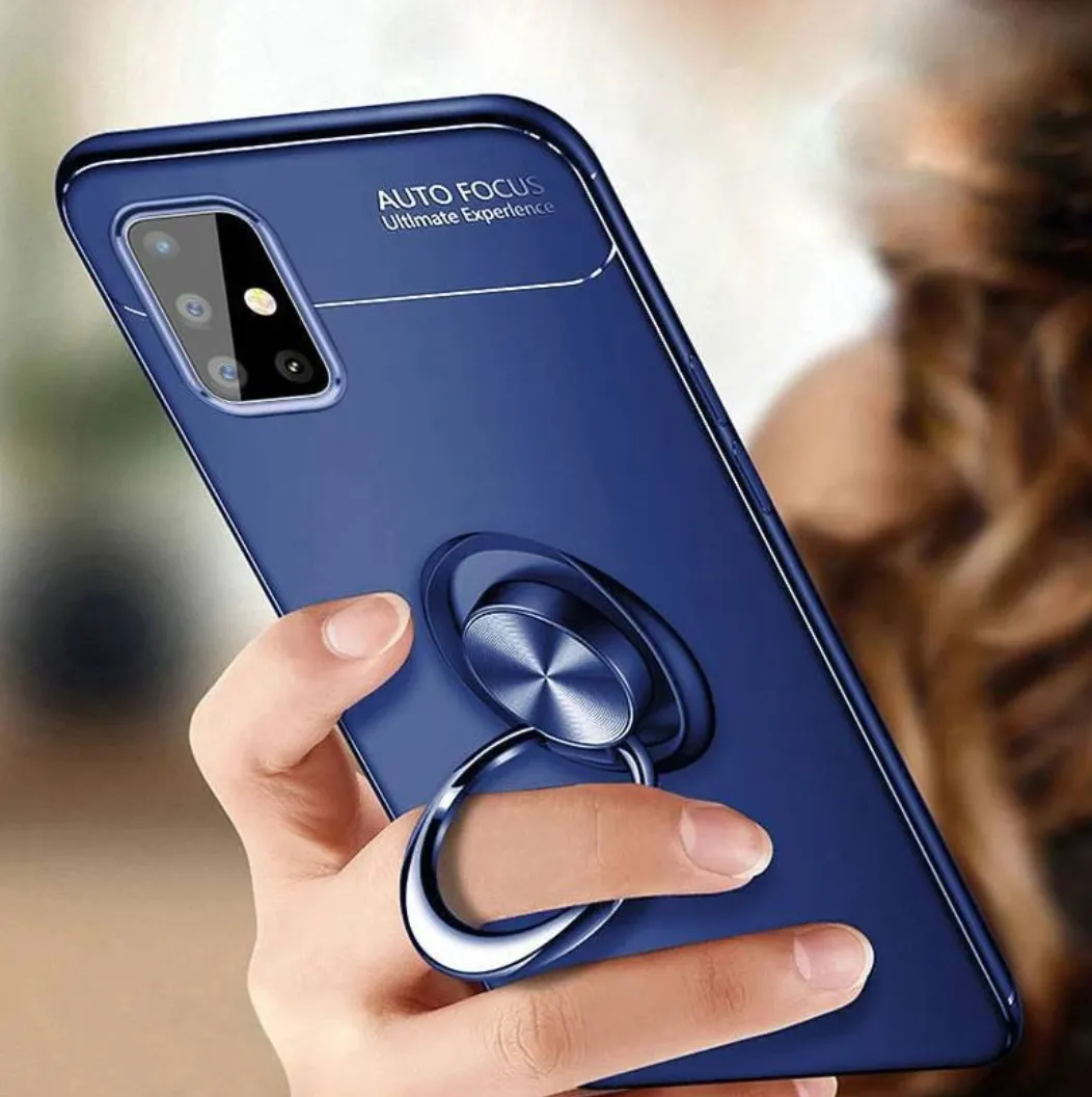 Galaxy A Series Metallic Finger Ring Holder Matte Case