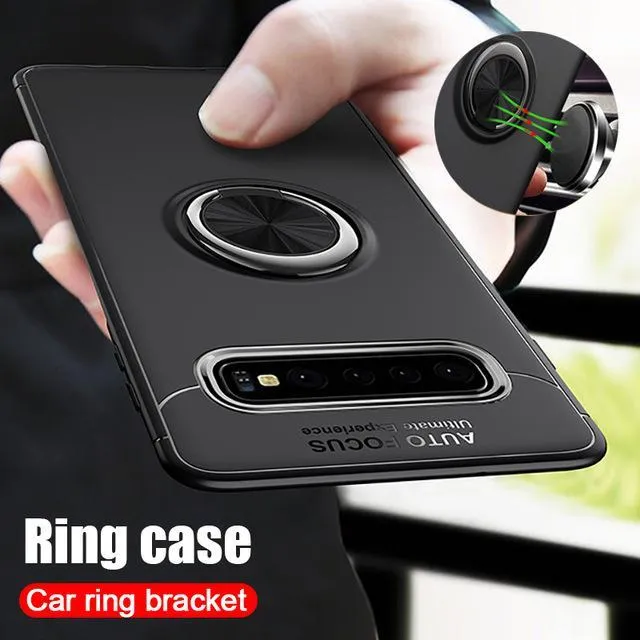 Galaxy S10 Metallic Finger Ring Holder Matte Case