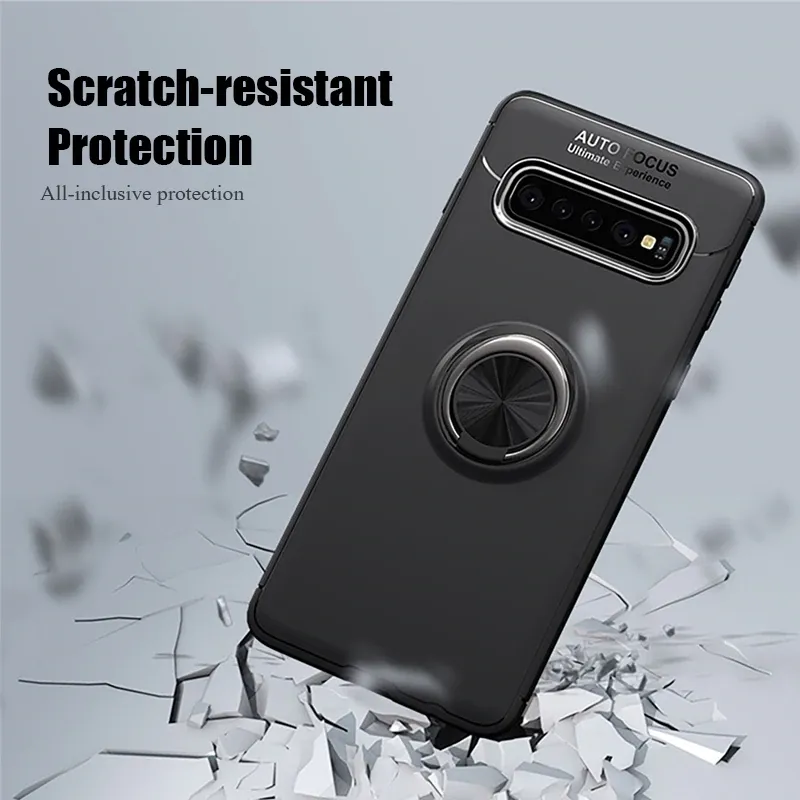 Galaxy S10 Metallic Finger Ring Holder Matte Case