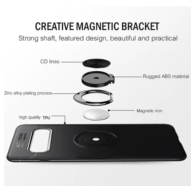 Galaxy S10 Metallic Finger Ring Holder Matte Case